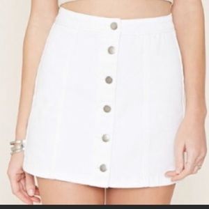 White jean skirt